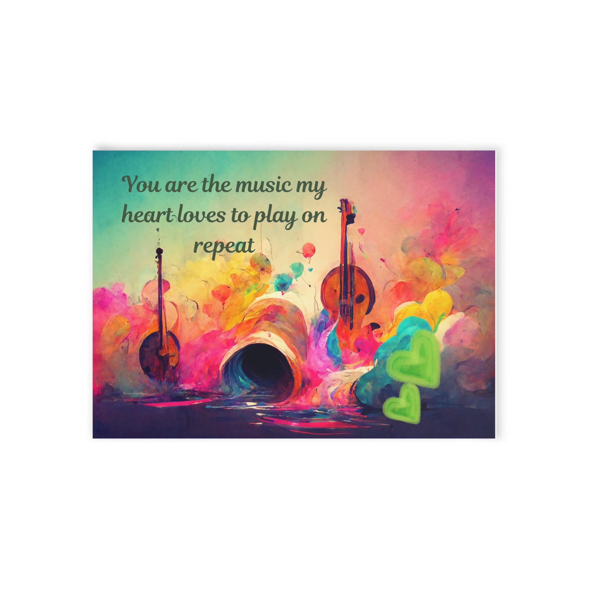 Musical Hearts Holiday Card — "You Are the Music My Heart Loves to Play on Repeat"
