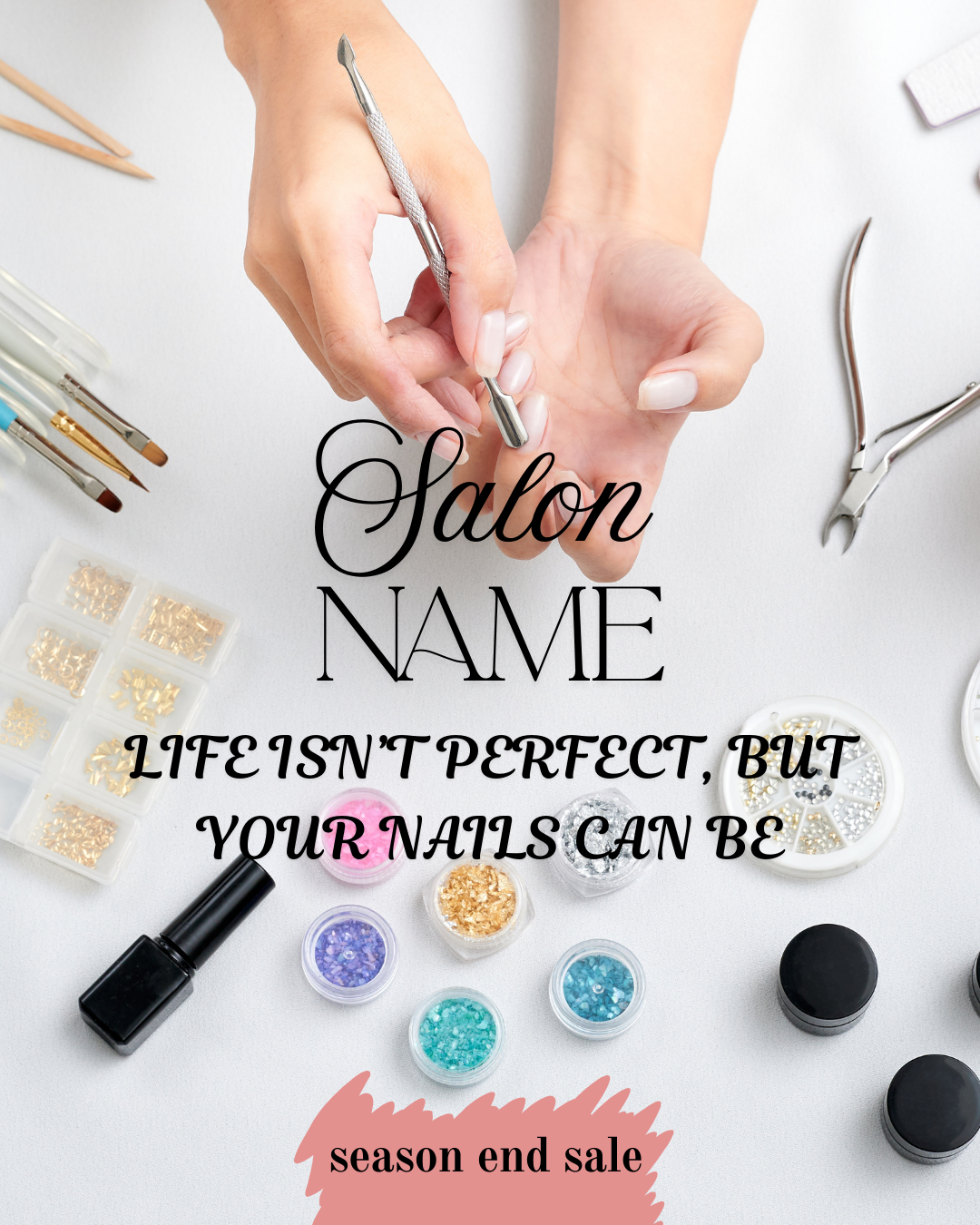 Nail Art Salon Instagram Templates for Nail Artists (Canva Editable)