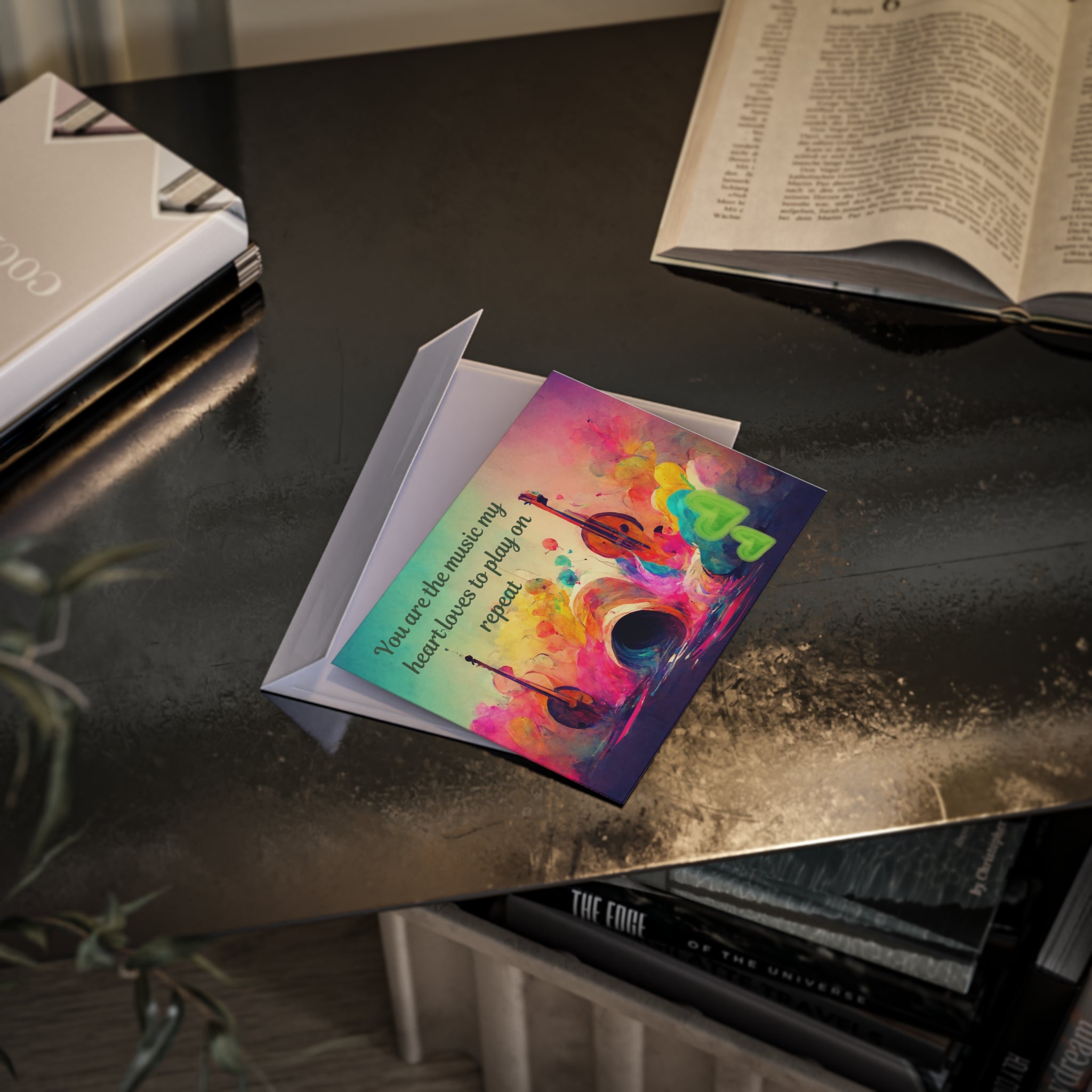 Musical Hearts Holiday Card — "You Are the Music My Heart Loves to Play on Repeat"