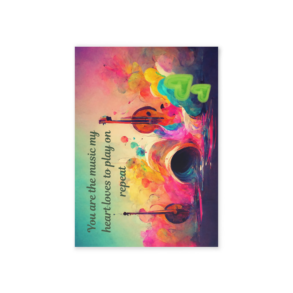 Musical Hearts Holiday Card — "You Are the Music My Heart Loves to Play on Repeat"